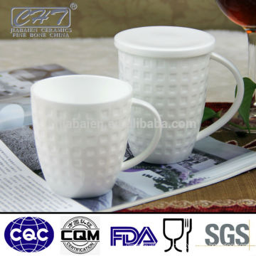 High quality plain white bone china mug